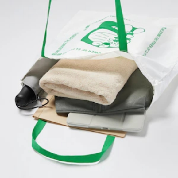 NWT Doraemon Uniqlo Recycled Pocketable Tote Eco Bag unisex unlocking the power - Picture 6 of 8